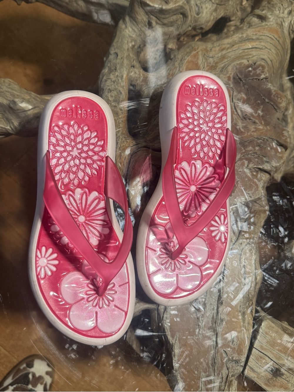 Melissa Pink Floral Jelly Sandals